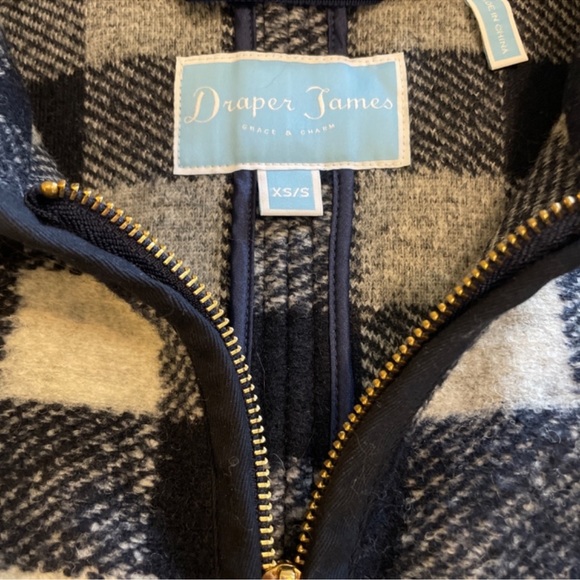 Draper James Navy Buffalo Check Cape - Picture 6 of 7